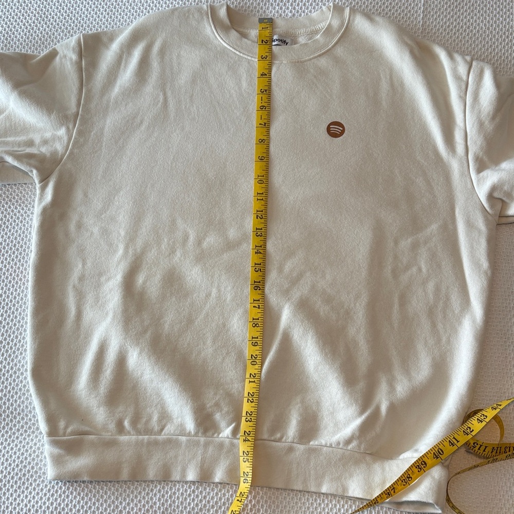 Spotify Crewneck Sweatshirt Cream, size Large Made in USA, 100% cotton - Picture 3 of 9
